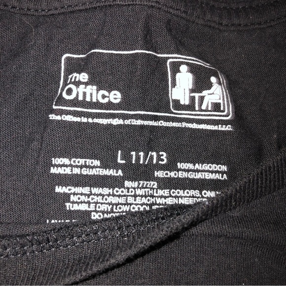 The Office Graphic T-Shirt Juniors Size Large Ladies Black Short Sleeve - Picture 2 of 5